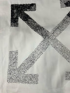 Off-white T-shirt with close-up large X print in speckled graphic texture