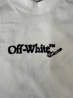Off-White T-shirt chest logo print in black on off-white fabric