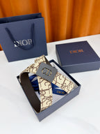 Dior belt with beige monogram strap and rectangular CD buckle