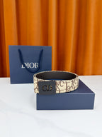 Dior belt with beige monogram strap and CD buckle