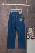 Louis Vuitton jeans: blue denim with two front pockets and stitched waistband