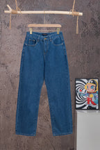 Louis Vuitton blue denim pants with belt loops and front button fly