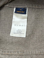 Denim jacket care label reading Made in Italy and RM261M P42 HUA72W