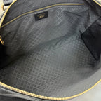Gucci bag interior with gray jacquard lining and zipper opening