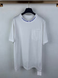 White short-sleeve T-shirt with front chest pocket