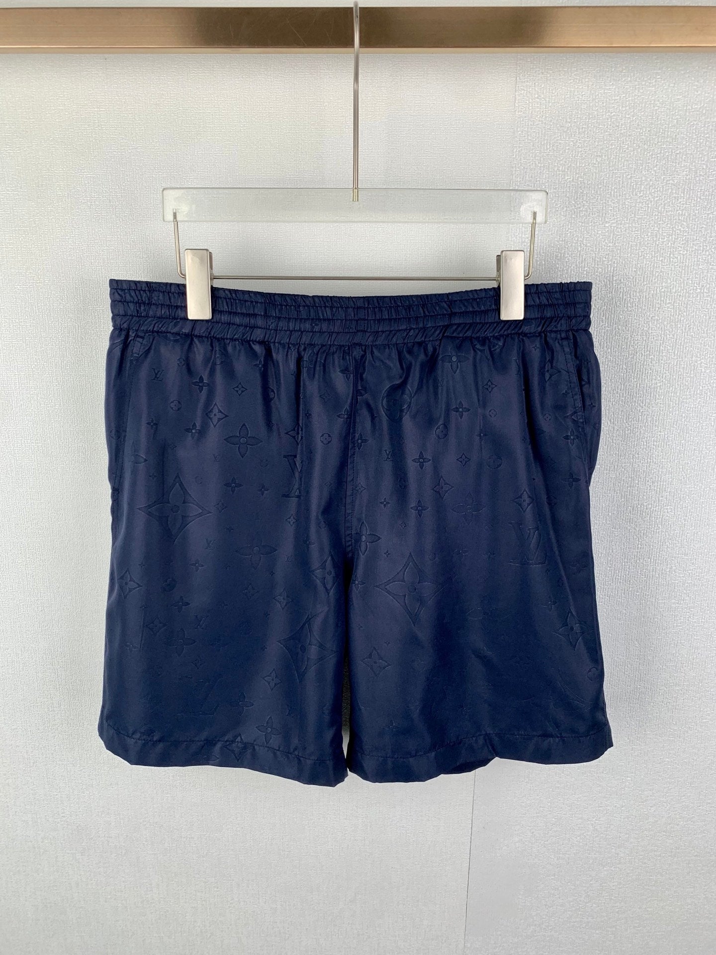 Louis Vuitton monogram shorts with elastic waistband, dark navy fabric