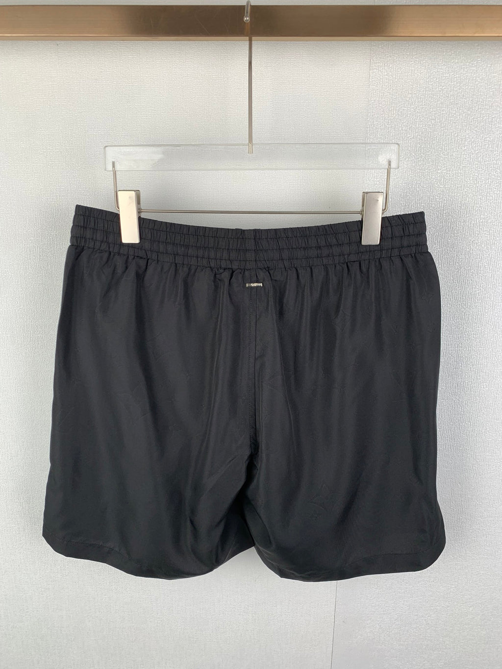Louis Vuitton black drawstring shorts with elastic waistband and straight hem