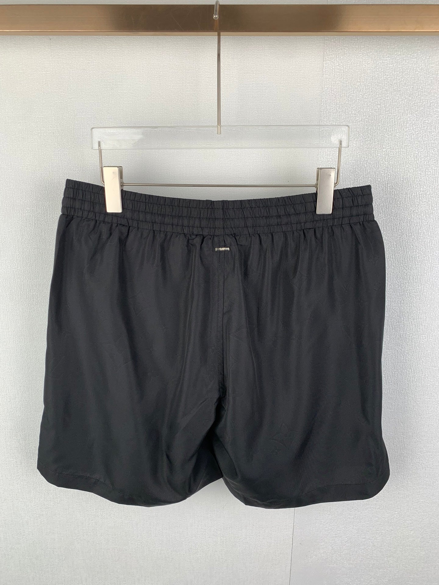 Louis Vuitton black drawstring shorts with elastic waistband and straight hem