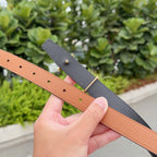Hermes reversible belt: tan side and dark side with metal buckle and adjustment holes
