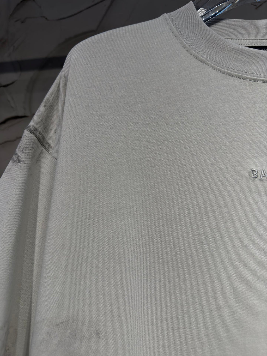 Balenciaga crewneck T-shirt, light gray, short sleeve, small chest logo detail