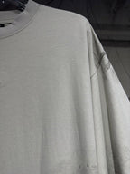 Balenciaga crewneck T-shirt in light gray, draped sleeve and rounded neckline