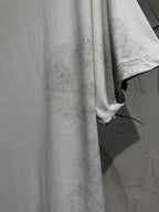 Balenciaga short-sleeve T-shirt, light gray, side hem and sleeve cuff close-up