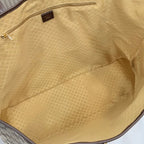 Gucci tote bag interior lining with zip pocket and stitched seams, tan fabric