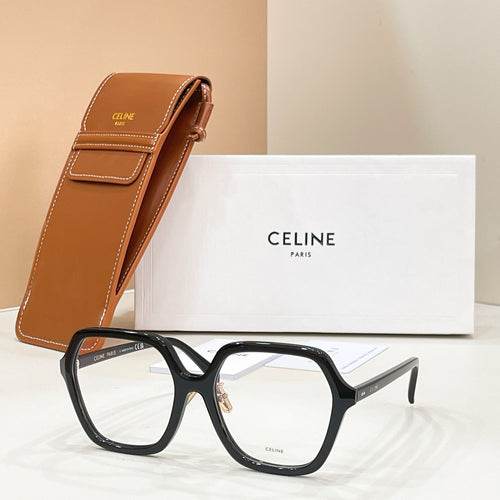 Celine square eyeglasses with black frame and clear lenses