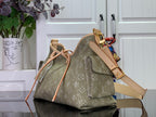 Olive monogram hobo bag with crossbody strap and gold-tone hardware