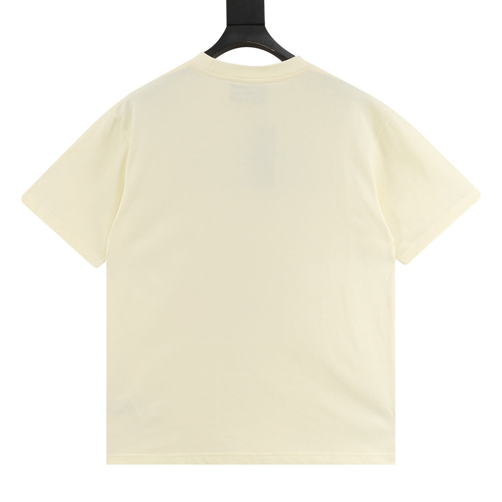 Cream short-sleeve T-shirt, plain back view