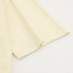 Cream short-sleeve T-shirt with folded sleeve and hem detail