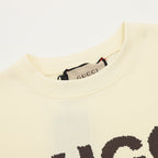 Cream short-sleeve T-shirt crew neckline with Gucci inner label