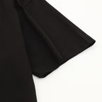 Black T-shirt sleeve and side hem detail