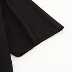 Black short-sleeve T-shirt with stitched cuff and hem edge