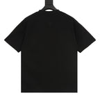 Black T-shirt, back view with small Gucci print at upper center