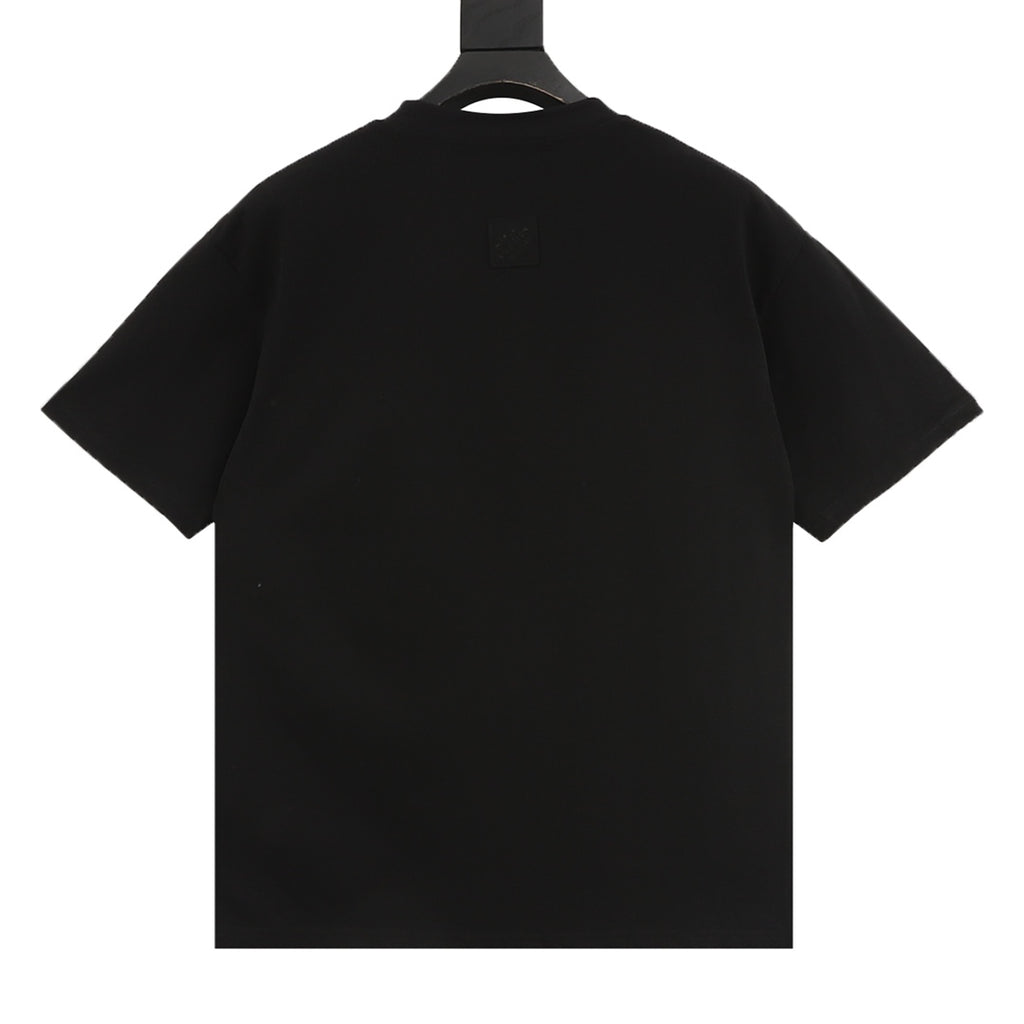 Black short-sleeve T-shirt with small back logo