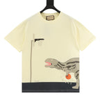 Gucci short-sleeve T-shirt, pale yellow with dinosaur graphic front