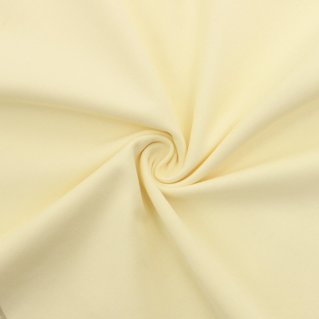 Gucci short-sleeve T-shirt fabric, pale yellow knit closeup