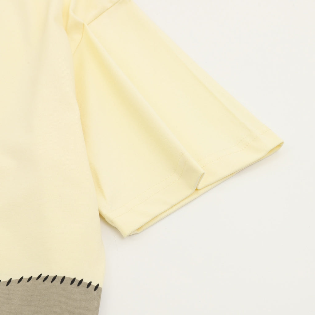 Gucci short-sleeve T-shirt, pale yellow with folded sleeve and side seam
