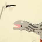 Gucci short-sleeve T-shirt, pale yellow with dinosaur head graphic detail