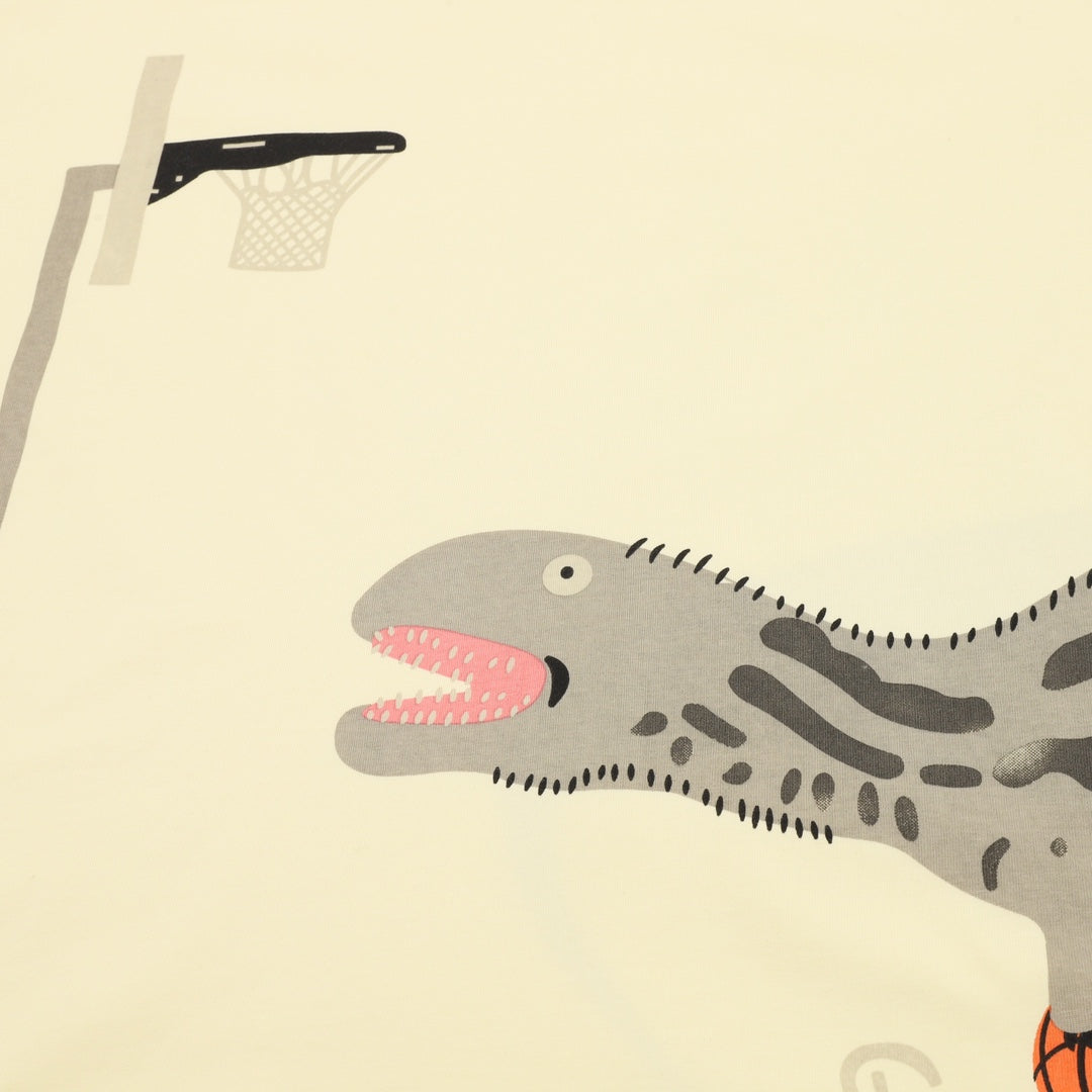 Gucci short-sleeve T-shirt, pale yellow with dinosaur head graphic detail