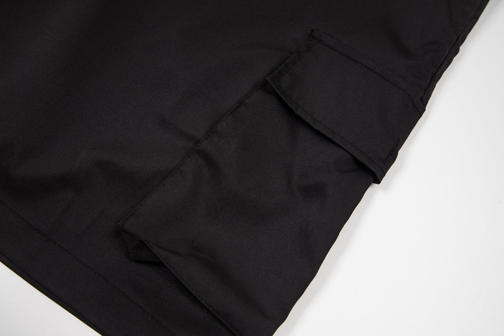 Prada black shorts with cargo pocket flap and stitching