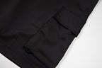 Prada black shorts with cargo pocket flap and stitching