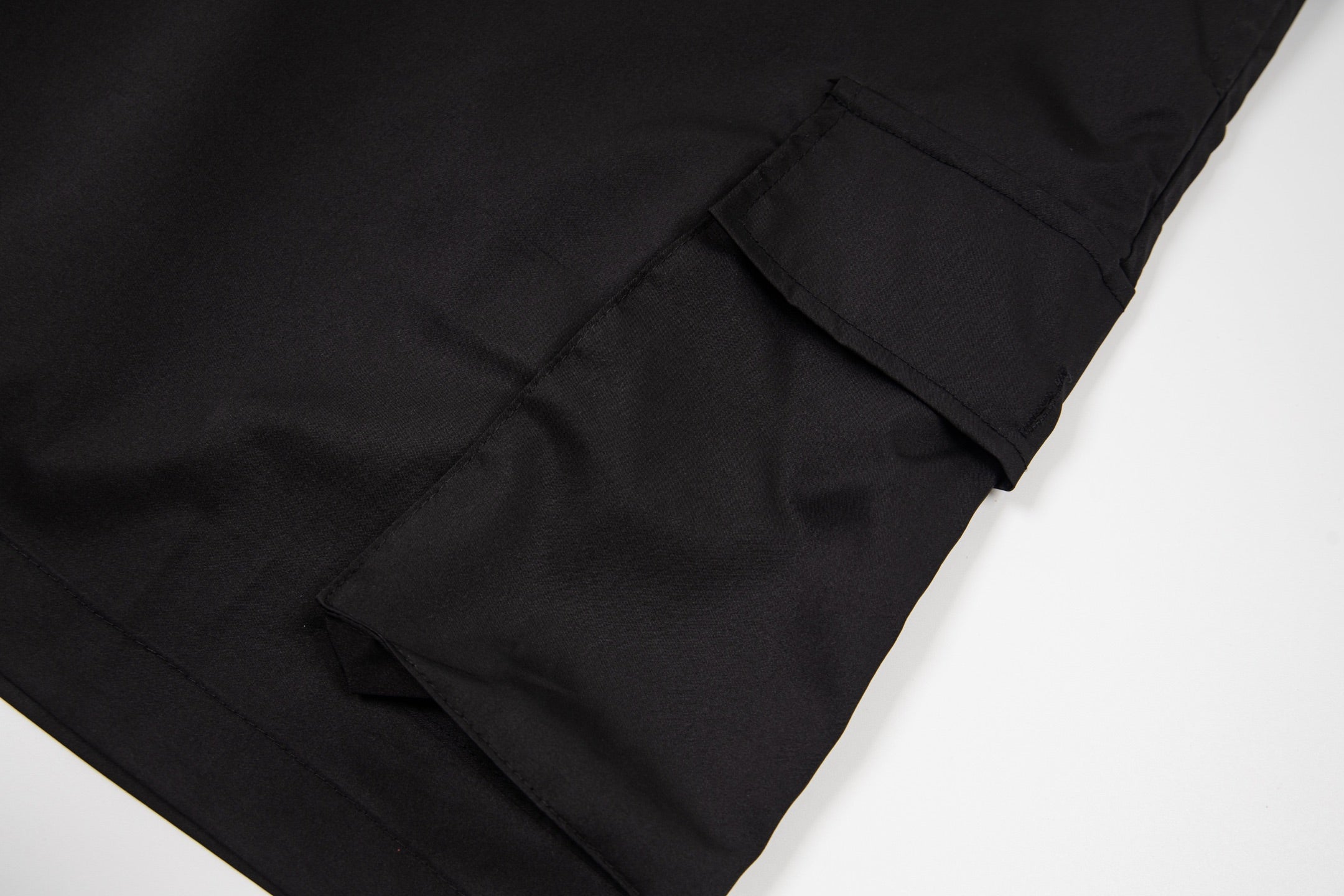 Prada black shorts with cargo pocket flap and stitching