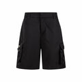Prada black cargo shorts with side flap pockets