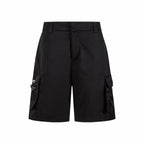 Prada black cargo shorts with side flap pockets