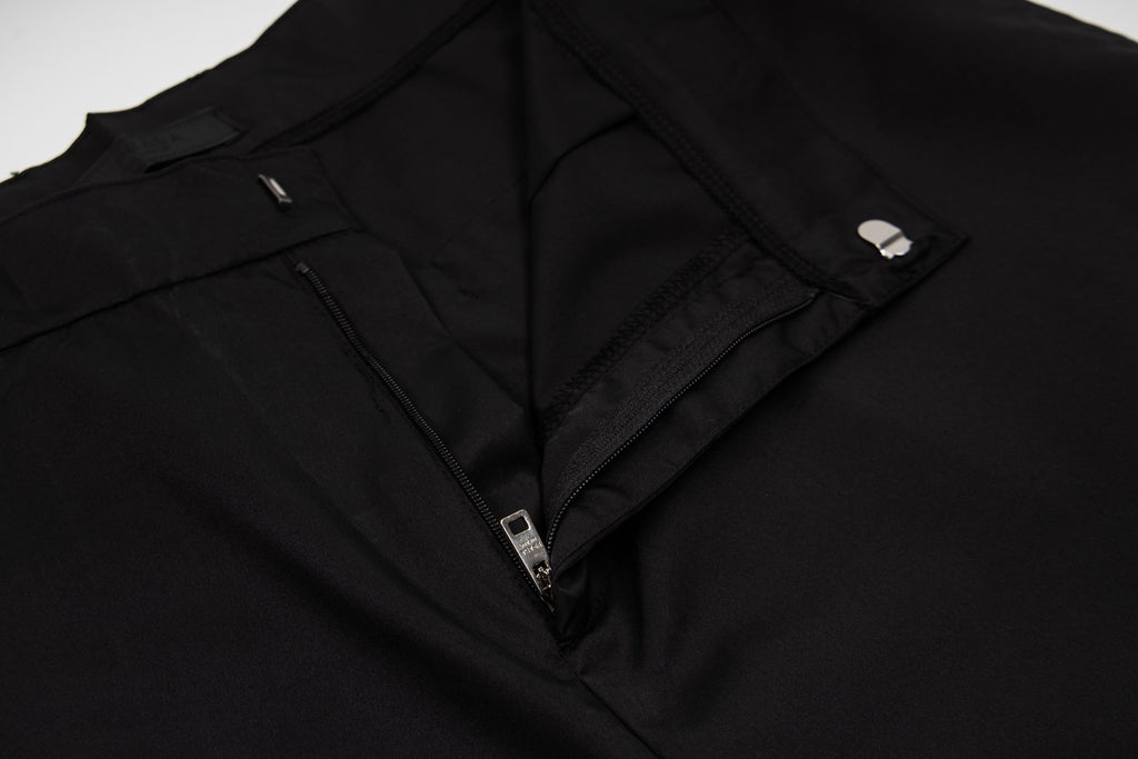 Prada black shorts with front zipper and inner pocket