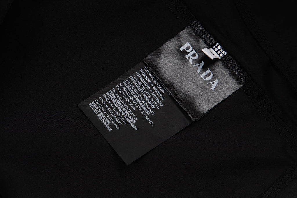 Prada black shorts care label on inner waistband
