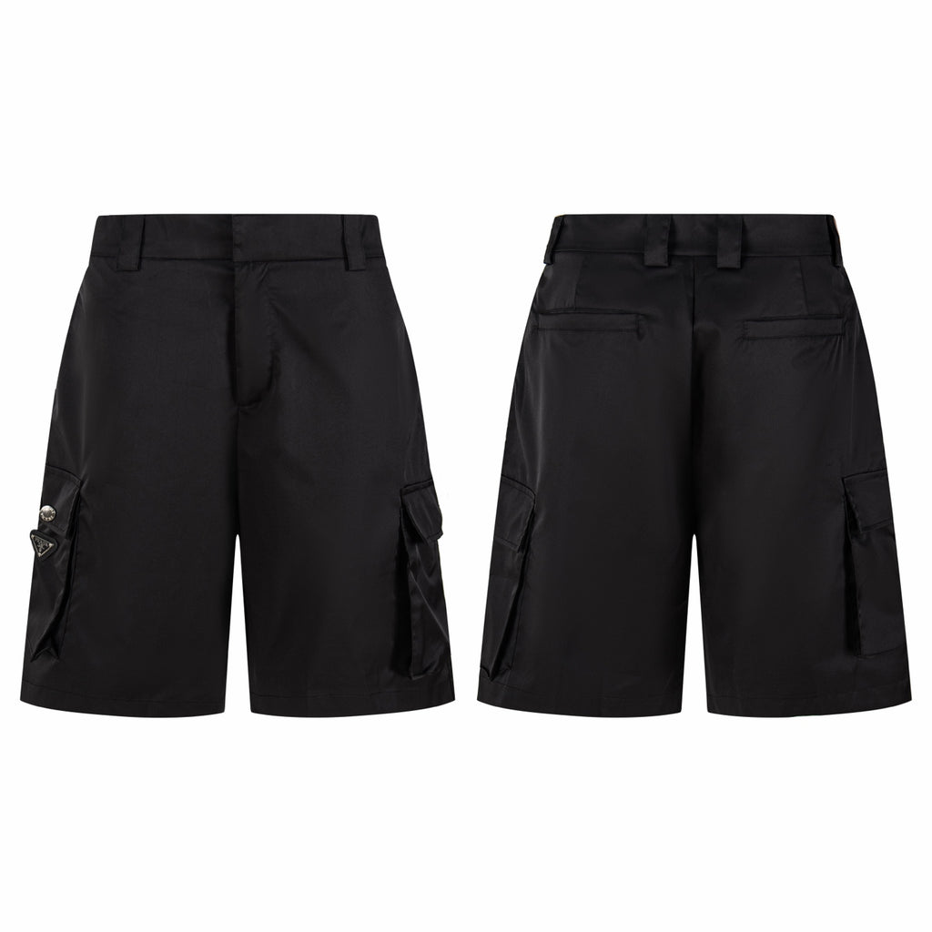Prada black cargo shorts with side cargo pockets