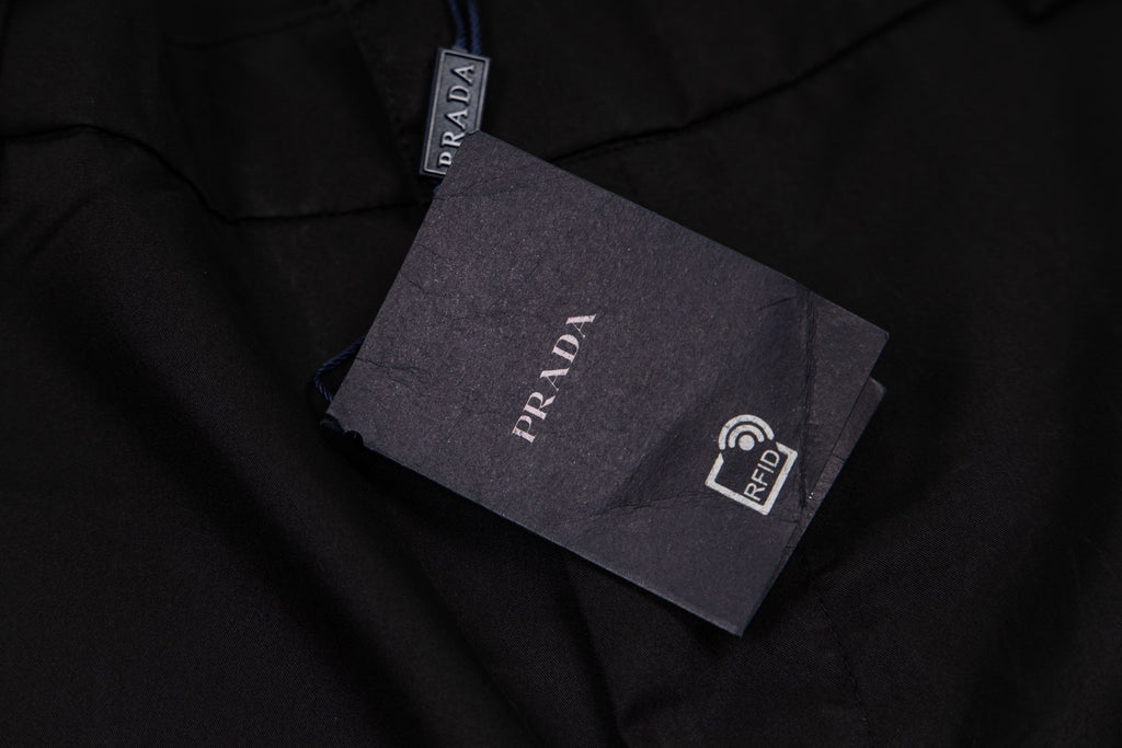 Prada black shorts with PRADA hang tag and logo label