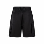 Prada black cargo shorts, front view with belt loops