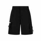 Prada black cargo shorts with flap side pockets