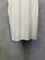 White short-sleeve T-shirt back view with curved hem and sleeve openings