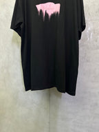 Balenciaga black T-shirt with pink graphic center front
