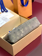 Louis Vuitton small monogram bag in box, dark olive green, top zip closed