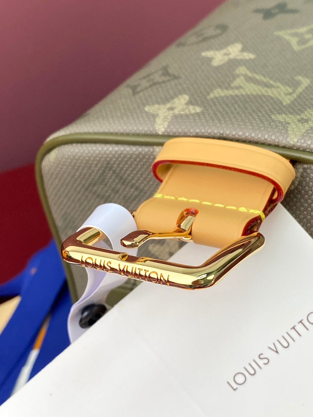 Louis Vuitton monogram small toiletry bag open, gold hardware and inner pocket