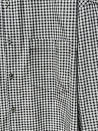 Checkered shirt front panel with button placket and patch pocket
