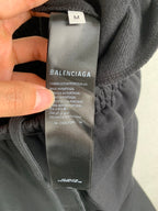 Balenciaga pants size M care label on inside waistband, gray fabric