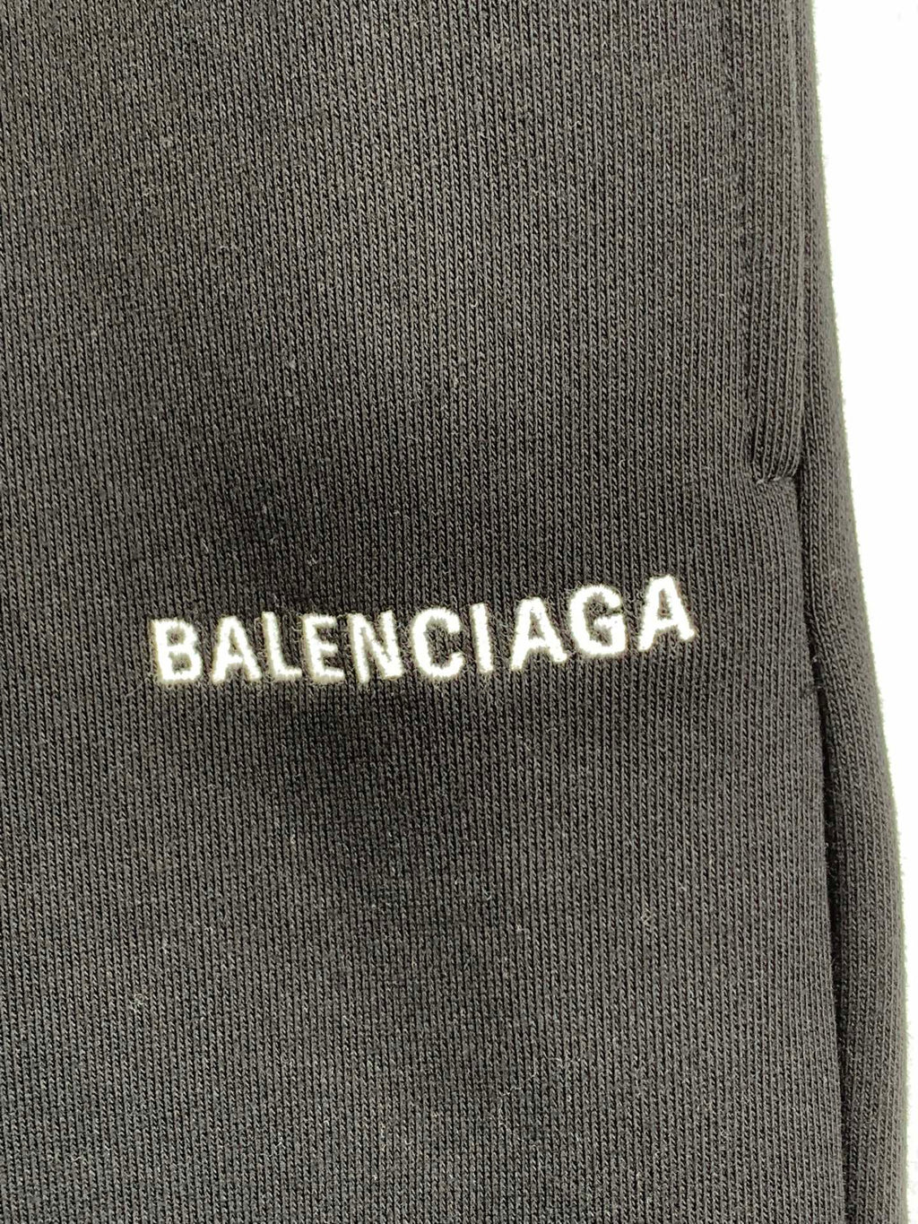 Dark knit shorts leg with BALENCIAGA logo print