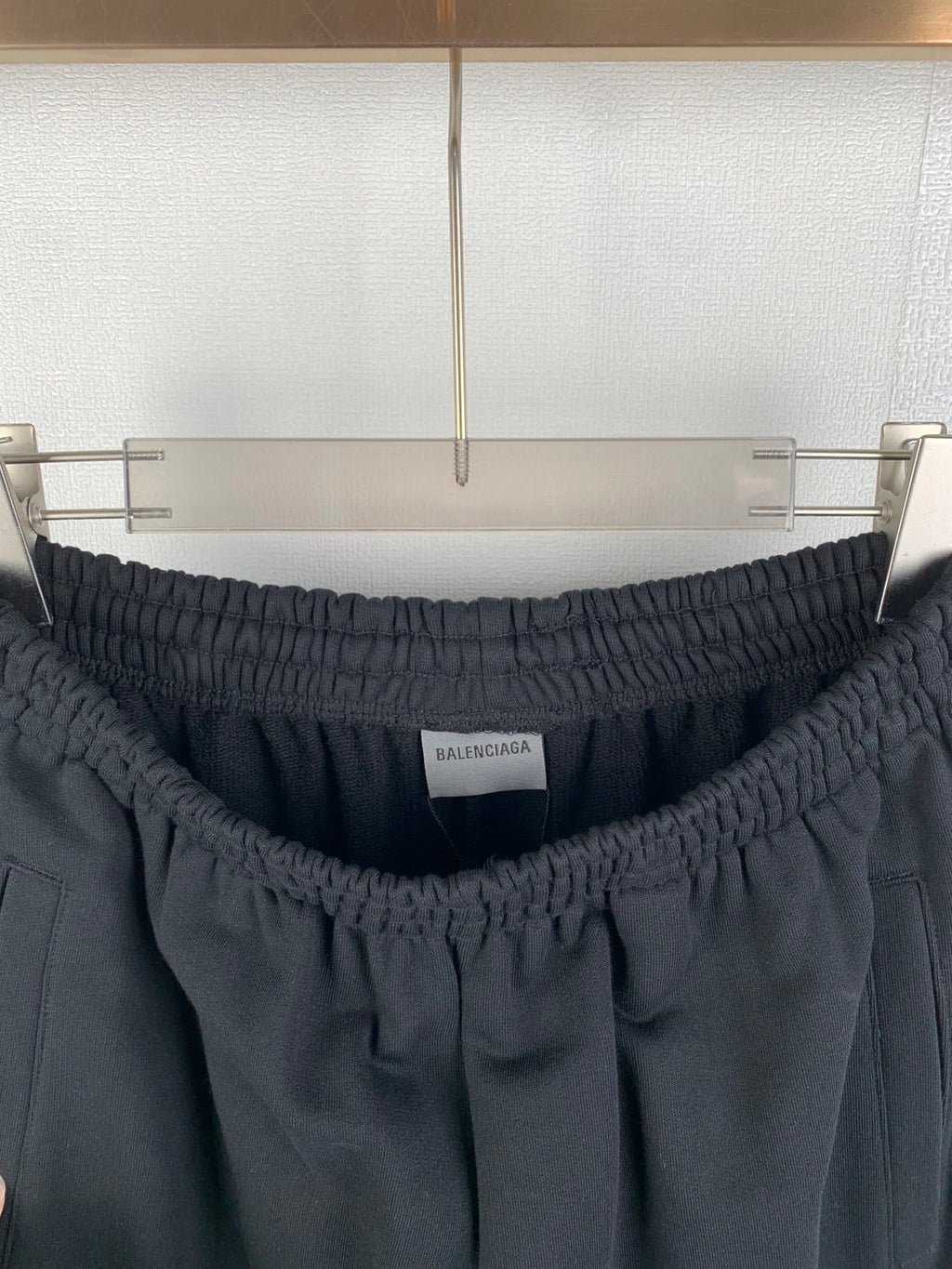 Balenciaga dark pants with elastic waistband and gathered front
